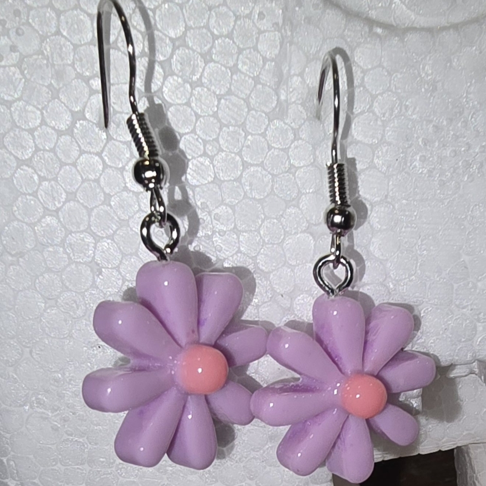 Floral Lavender Earrings